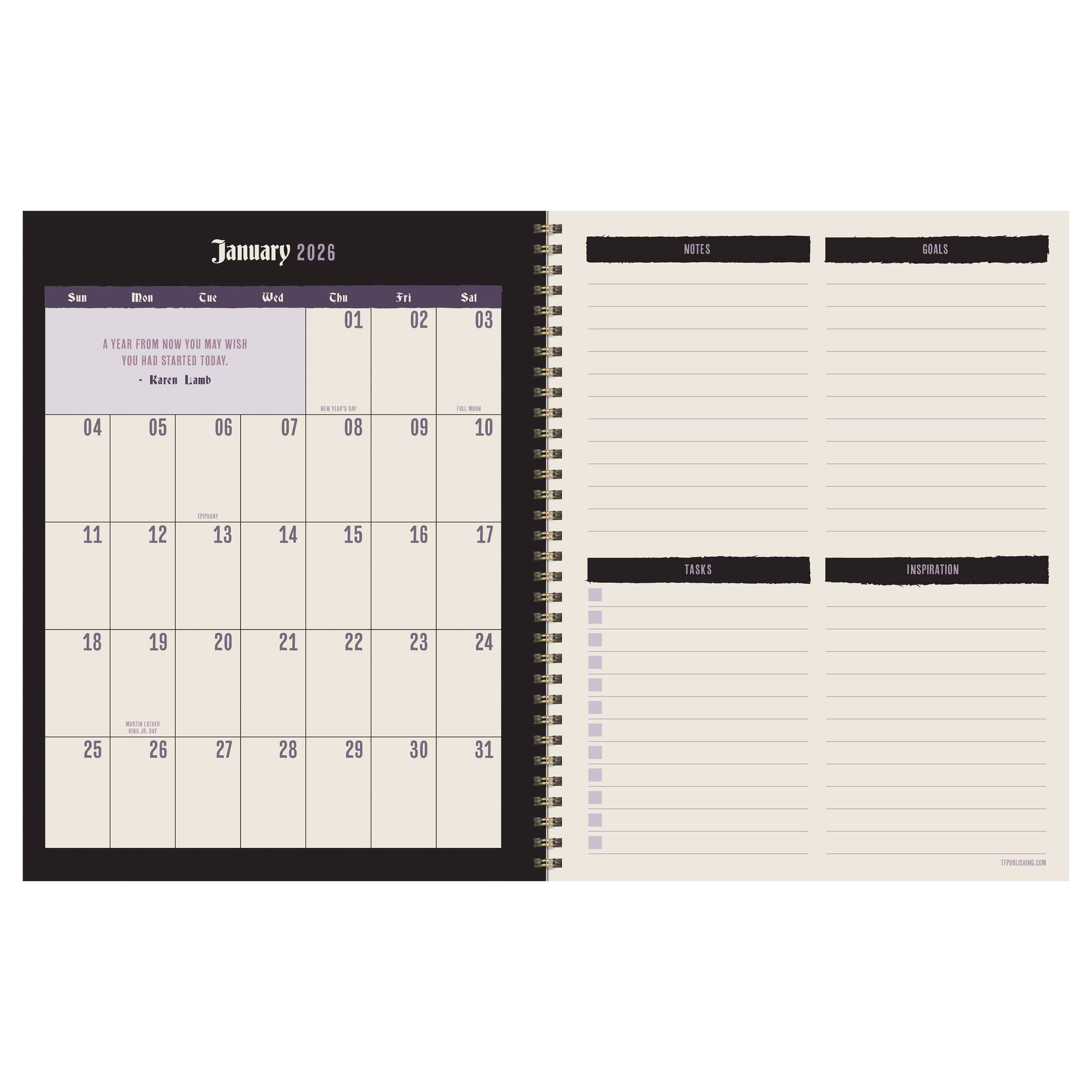 TF Publishing 2025-2026 Garden of Green Large Weekly/Monthly Planner